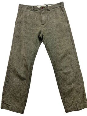 Brooks Brothers Men's Red Fleece Straight Leg Pants Flat Front 32x34 Brown